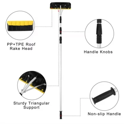 21Ft Extendable Roof Snow Rake with Telescopic Handle - Image 7
