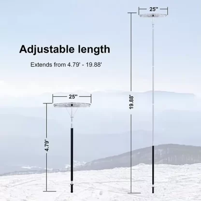 5-20FT Extendable Aluminum Snow Roof Rake with Anti-Skid Handle - Image 2