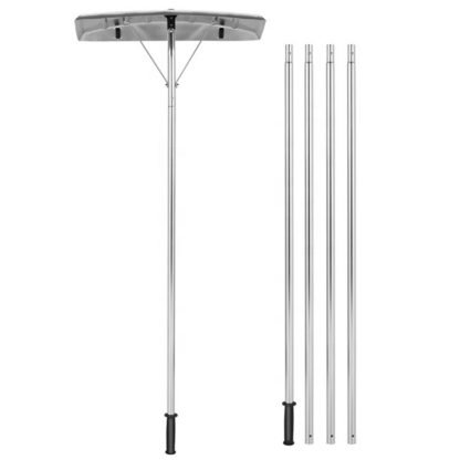 Aluminum Snow Removal Roof Rake with 25" Blade – Adjustable 5-Section Tubes