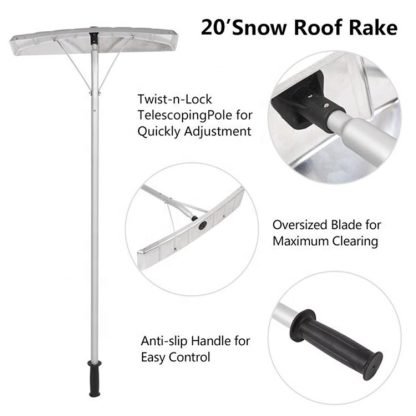 Aluminum Snow Removal Roof Rake with 25" Blade – Adjustable 5-Section Tubes - Image 6