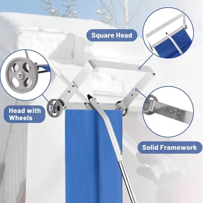 Detachable Long Handle Aluminum Snow Removal Tool - Image 8
