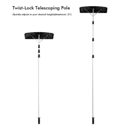 Telescopic Aluminum Roof Snow Rake with Foldable Shovel - Image 4