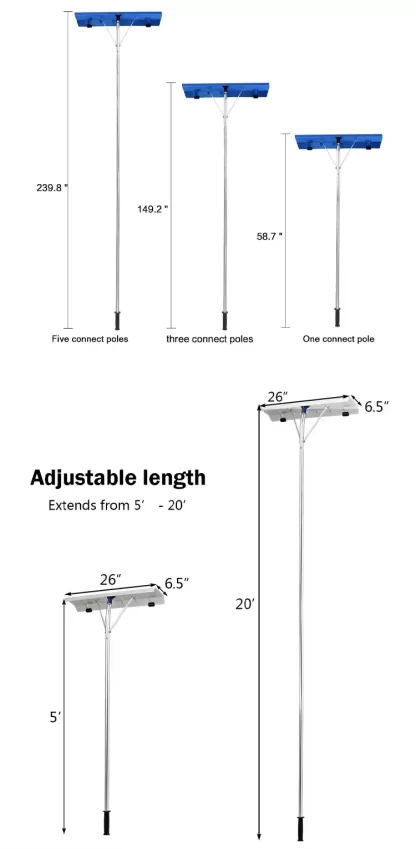 New Design Snow Roof Rake Shovel with Wheels - Image 7