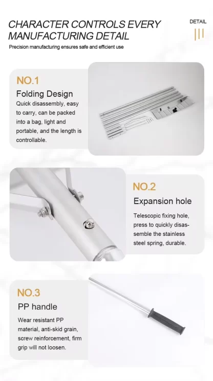 New Design Snow Roof Rake Shovel with Wheels - Image 5